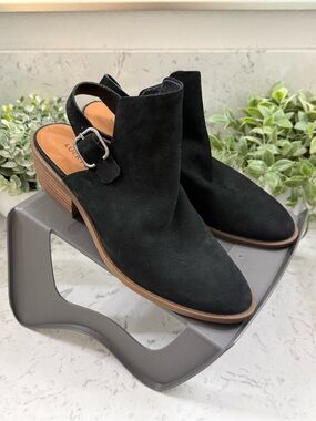 Lucky Brand Farryn Suede Slingback Mules with Buckle